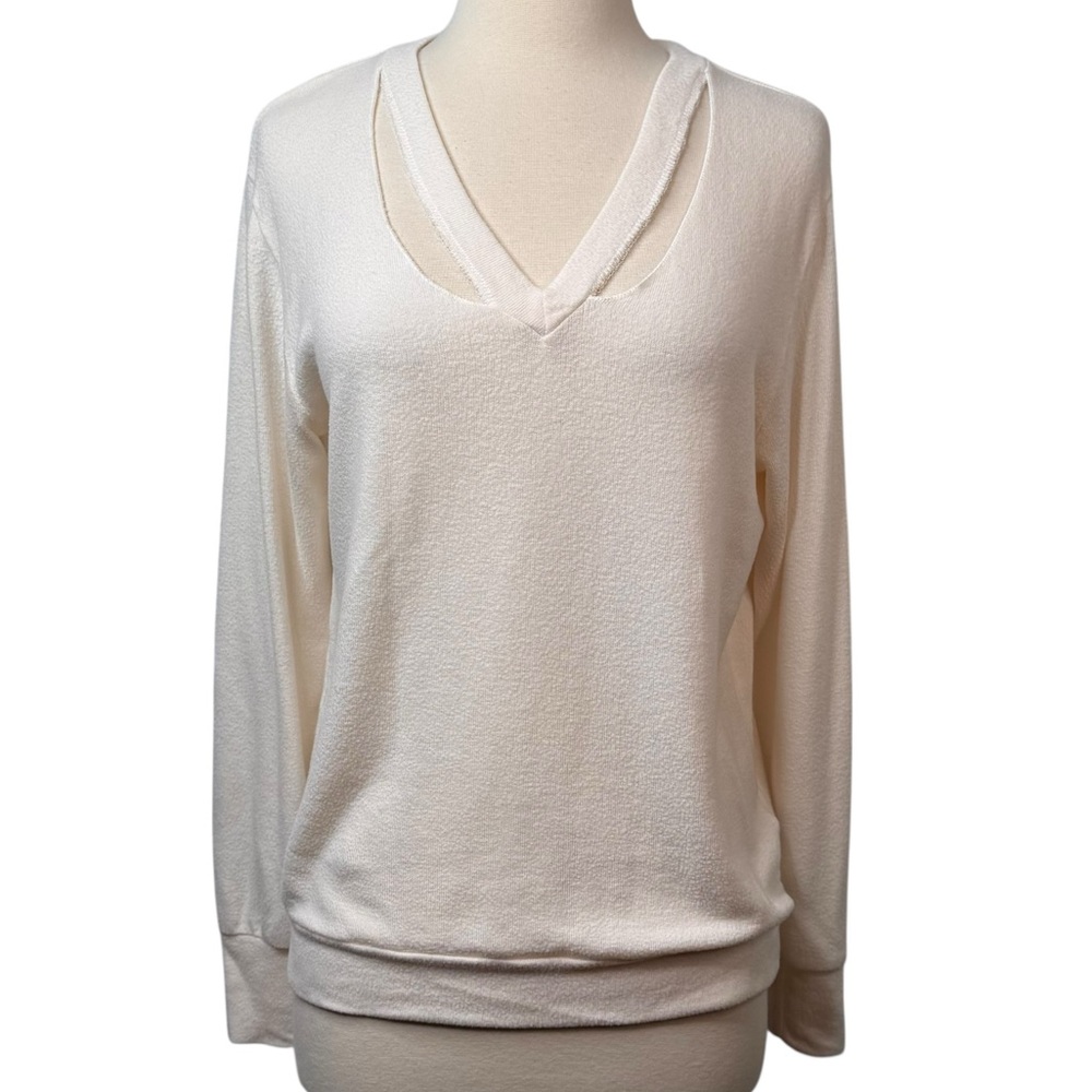 Lna Brushed Double Fallon V-Neck Sweater Sweatshirt S View 4